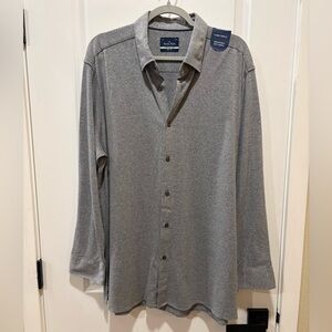 Savile Row Light Grey Stretch Men’s Button Down